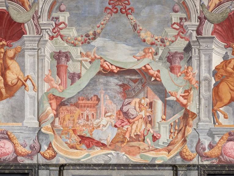 Aeneas flieht aus dem brennenden Troja